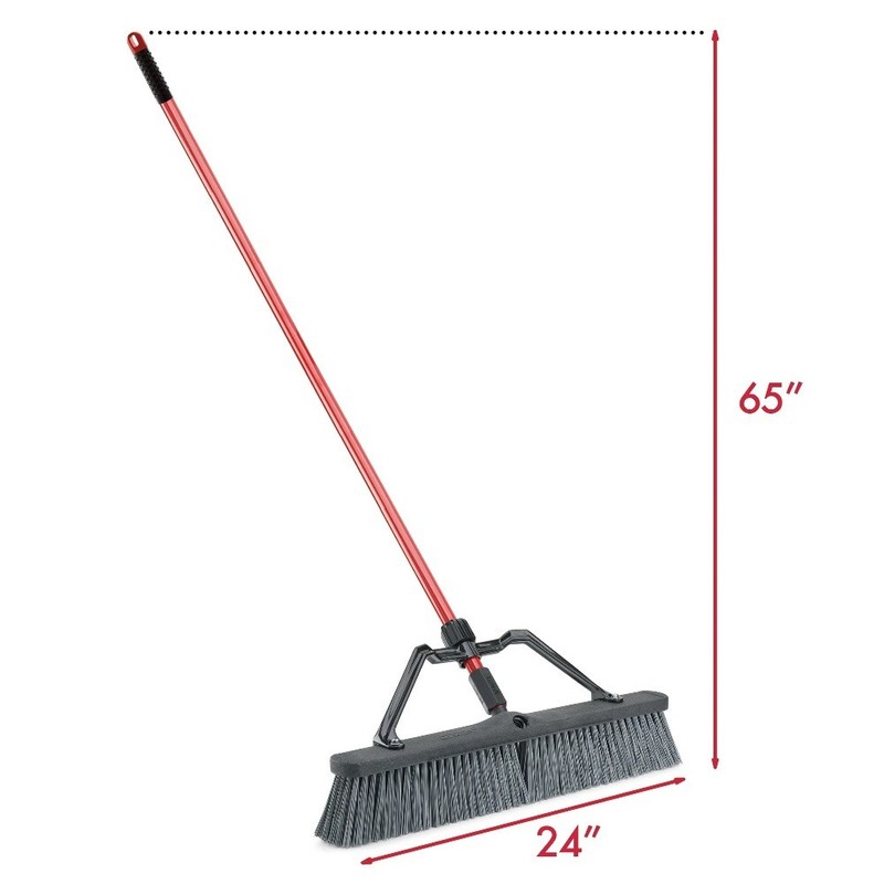 Libman Push Broom Rough Surface Red Black 24" 3/Carton gallery