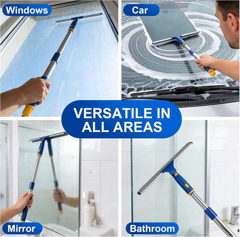 14 inch Multi-Purpose Shower Squeegee for Glass Doors, Swivel Window Squeegee gallery