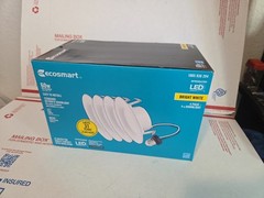 4x EcoSmart Integrated LED Dimmable Recessed Ceiling Light Trim Bright White 4″