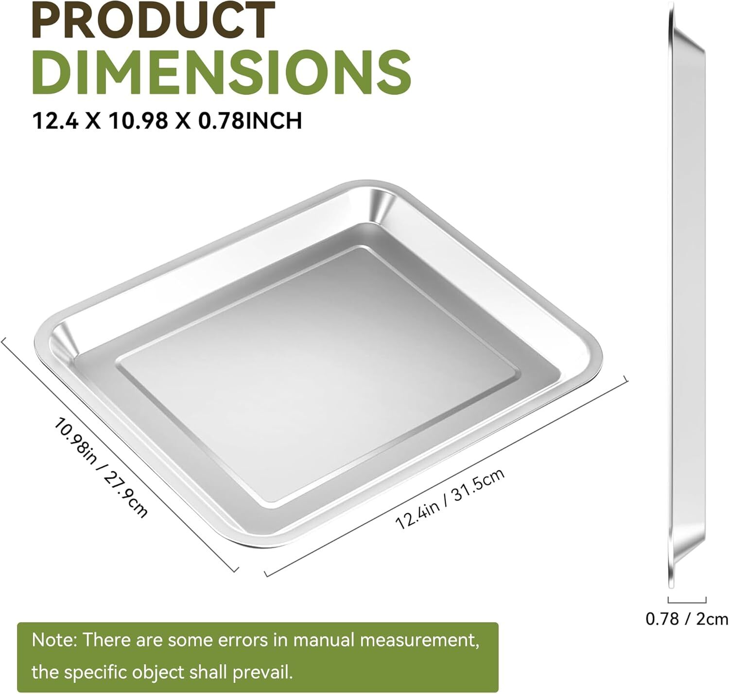Stainless Steel Baking Tray Pan Compatible with Cuisinart Toaster Oven Tray,S... gallery