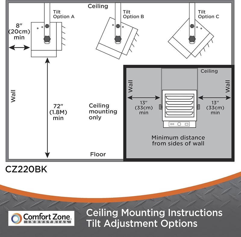 Hard-Wired Ceiling Mount Garage Electric Space Heater, Fan-Forced, 5,000 watt, 2 gallery