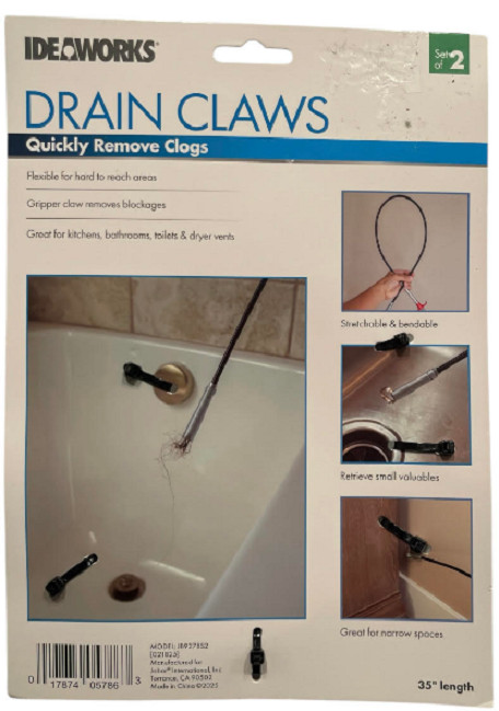 Drain Claws Ideaworks, 35", Quickly Remove Clogs Set of 2 gallery
