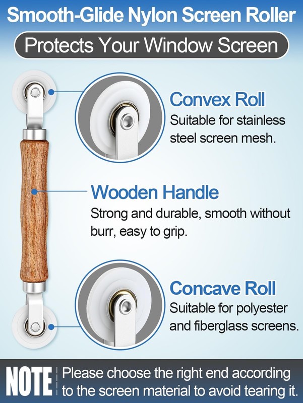 Screen Repair Kit - 3 in 1 Screen Tools Including Roller, 0.125in x 32.8ft Sp... gallery