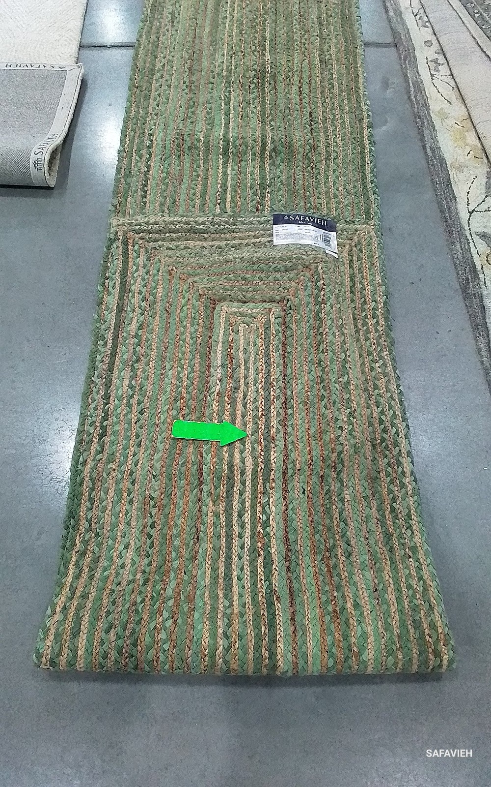 GREEN/NATURAL 2'-3" x 14'-0" Back Stain Rug Reduced Price 1172799776 CAP202Y-214 gallery