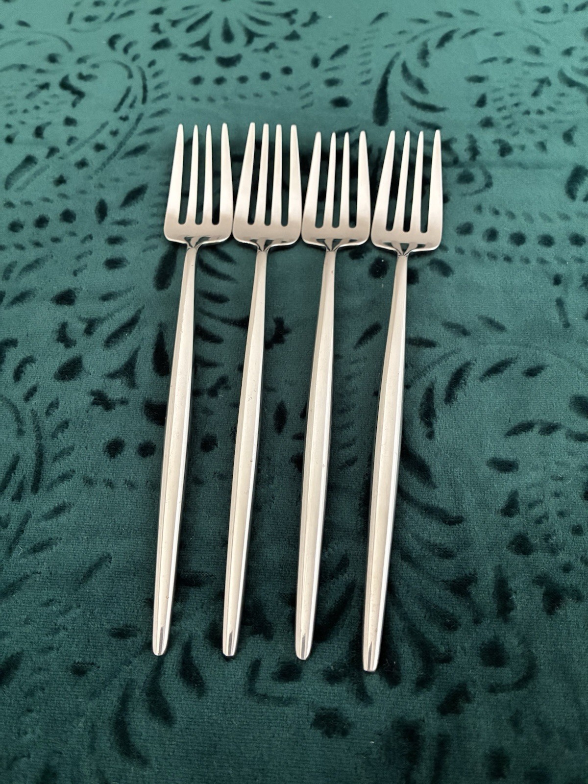 RARE Cutipol Moon Matte Silver Stainless, Salad forks flatware Set of 4 VGUC gallery