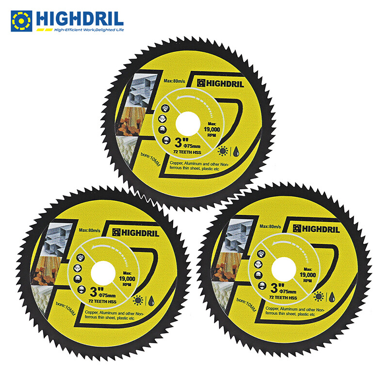 3pcs 3"/75mm Diamond Cutting Disc Wheel for Copper Soft Metal Aluminum Saw Blade