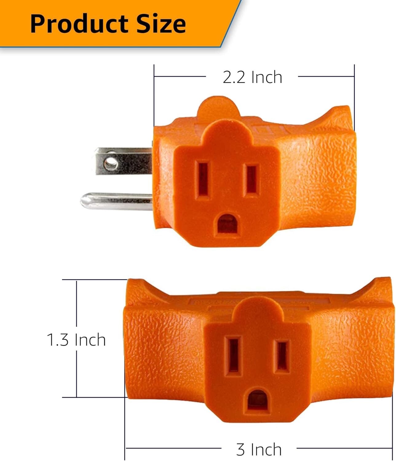 15 Amp Grounded T-shaped Outlet Tap Adapter / 125V 50 Hz 1875 Watts gallery