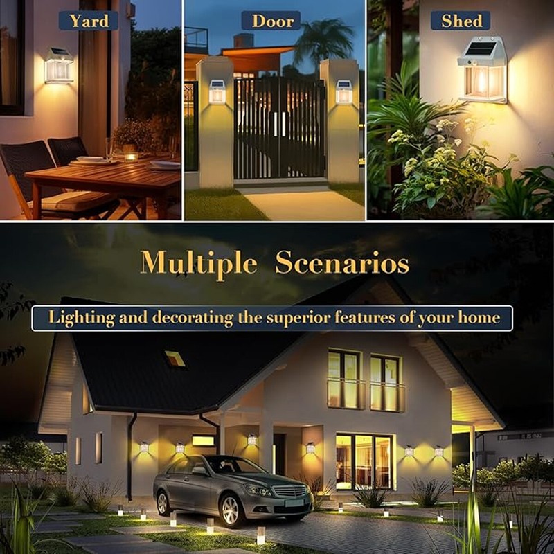 2 Pack LED Motion Sensor Solar Lights ,Outdoor IP65 Waterproof Security Lamp gallery