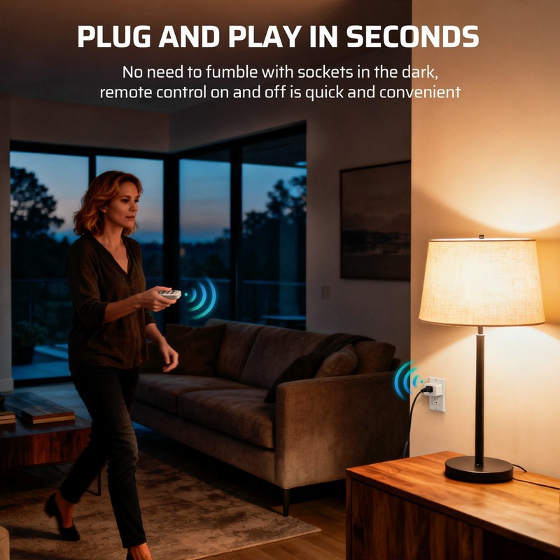 4-Gang Wireless Remote Control Outlet Set – 125V 15A,100ft RF Range,UL Certified gallery