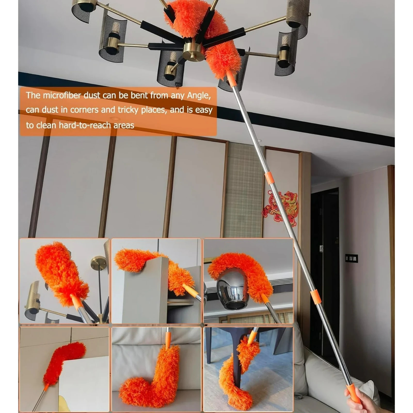 15Ft High Reach Extentable Dusting Kit Window Cleaning Ceiling Cobweb Microfiber gallery