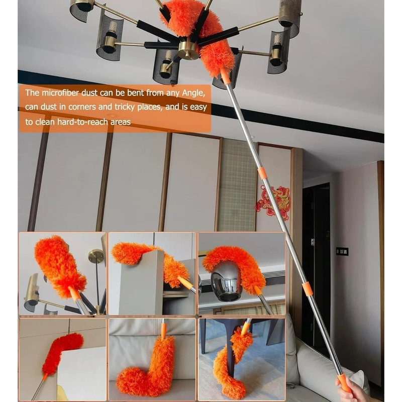 15Ft High Reach Extentable Dusting Kit Window Cleaning Ceiling Cobweb Microfiber gallery