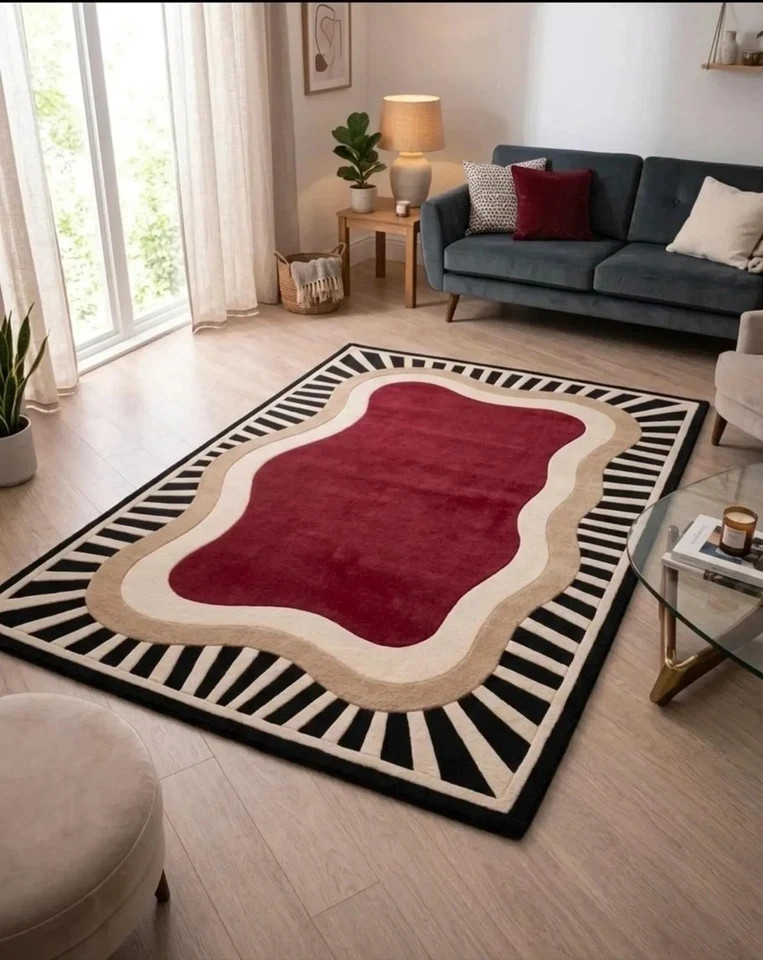 Hand tufted Modern Rug Handmade Design multicolour for Bed Room gallery