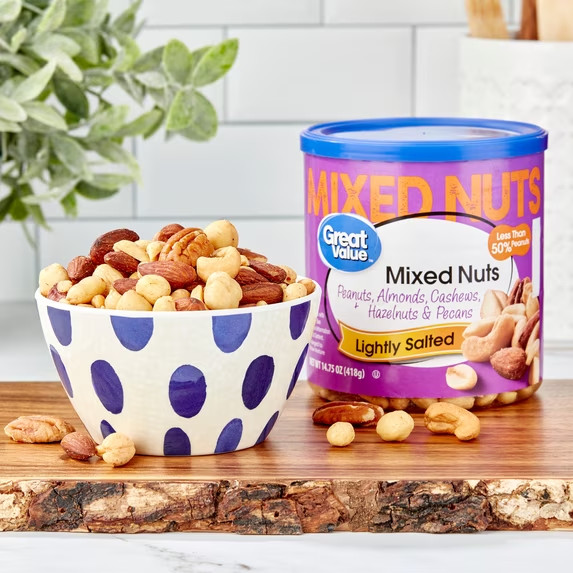Great Value Roasted & Lightly Salted Mixed Nuts, 14.75 oz Free Shipping gallery