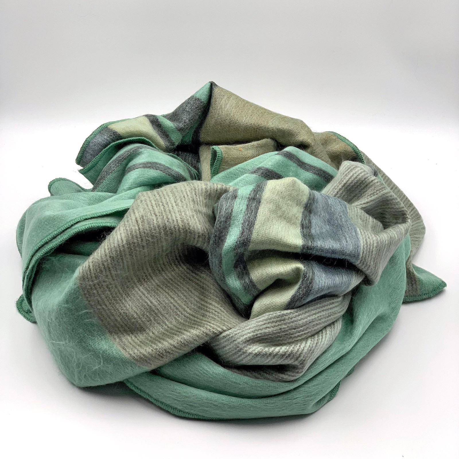 SOFT & WARM STRIPED ALPACA LLAMA WOOL BLANKET PLAID 98"x65" QUEEN gallery