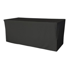 Polyester Poplin Fitted Tablecloth 72″L x 24″W x 30″H, Black