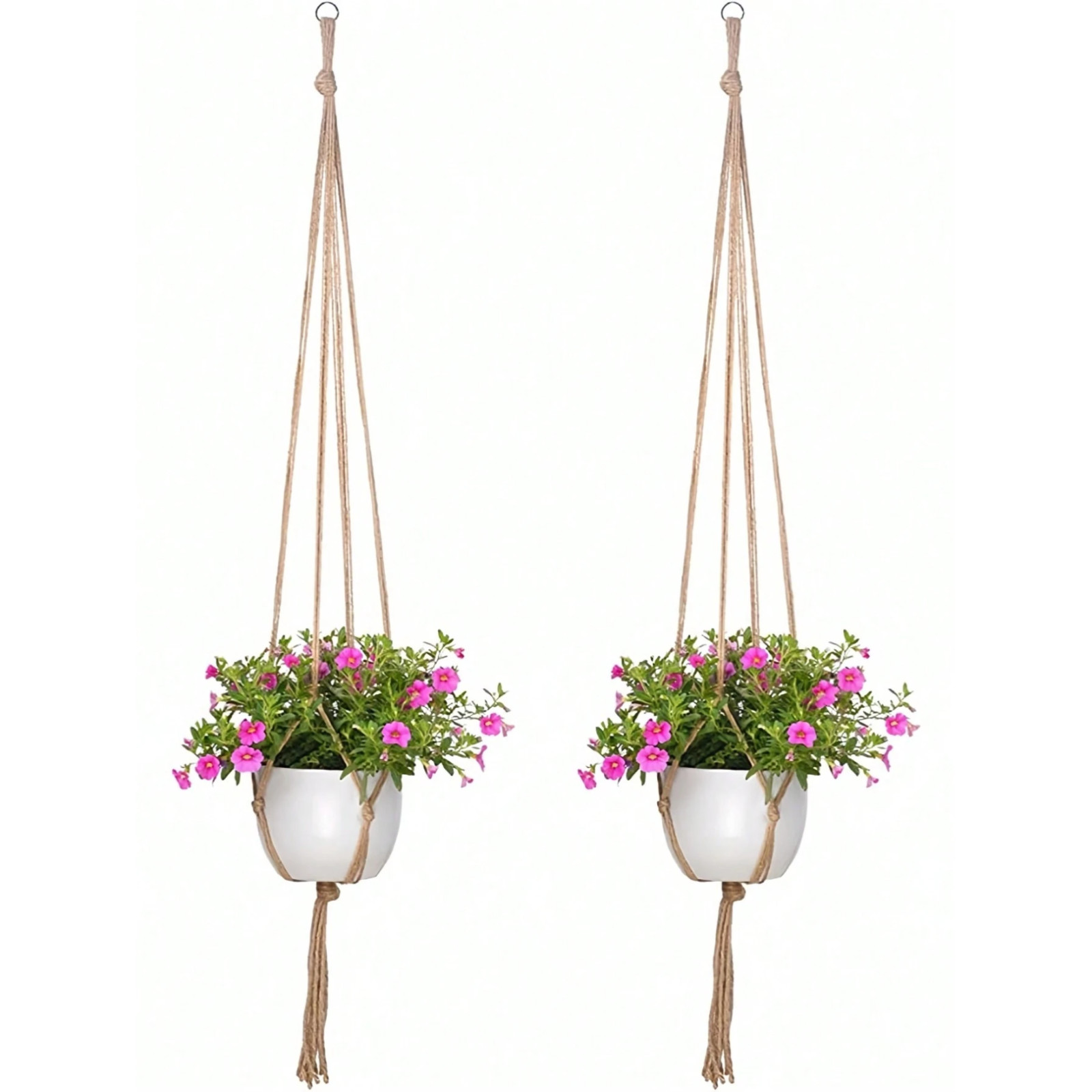 Plant Hanger Brown Rope Boho Macrame Hanging Basket Decor for Home Garden USA gallery