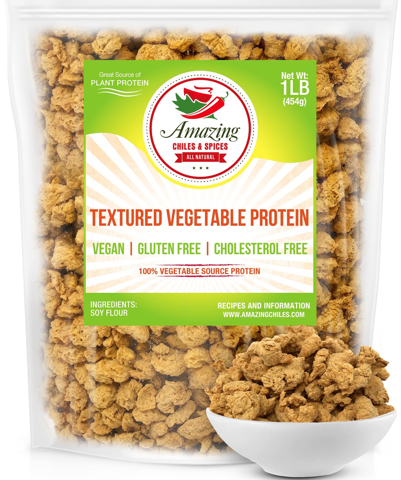 Textured Vegetable Protein (TVP) 1LB – Unflavored Plant-Based Meat Pack of 1 gallery