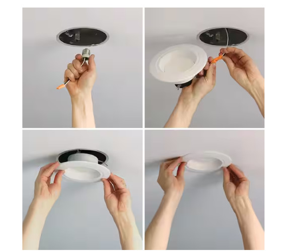 RL 5/6" 2700K Integrated LED White Recessed Light Retrofit Trim 90 CRI 6-Pack gallery
