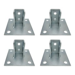(4) 4 Hole Post Base, 6″ Square for 1-5/8″ Strut Channel, Side Orientation