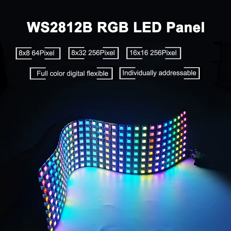 WS2812B LED Matrix Panel 8x32 256 Pixel RGB 5050 Individually Addressable DC5V gallery
