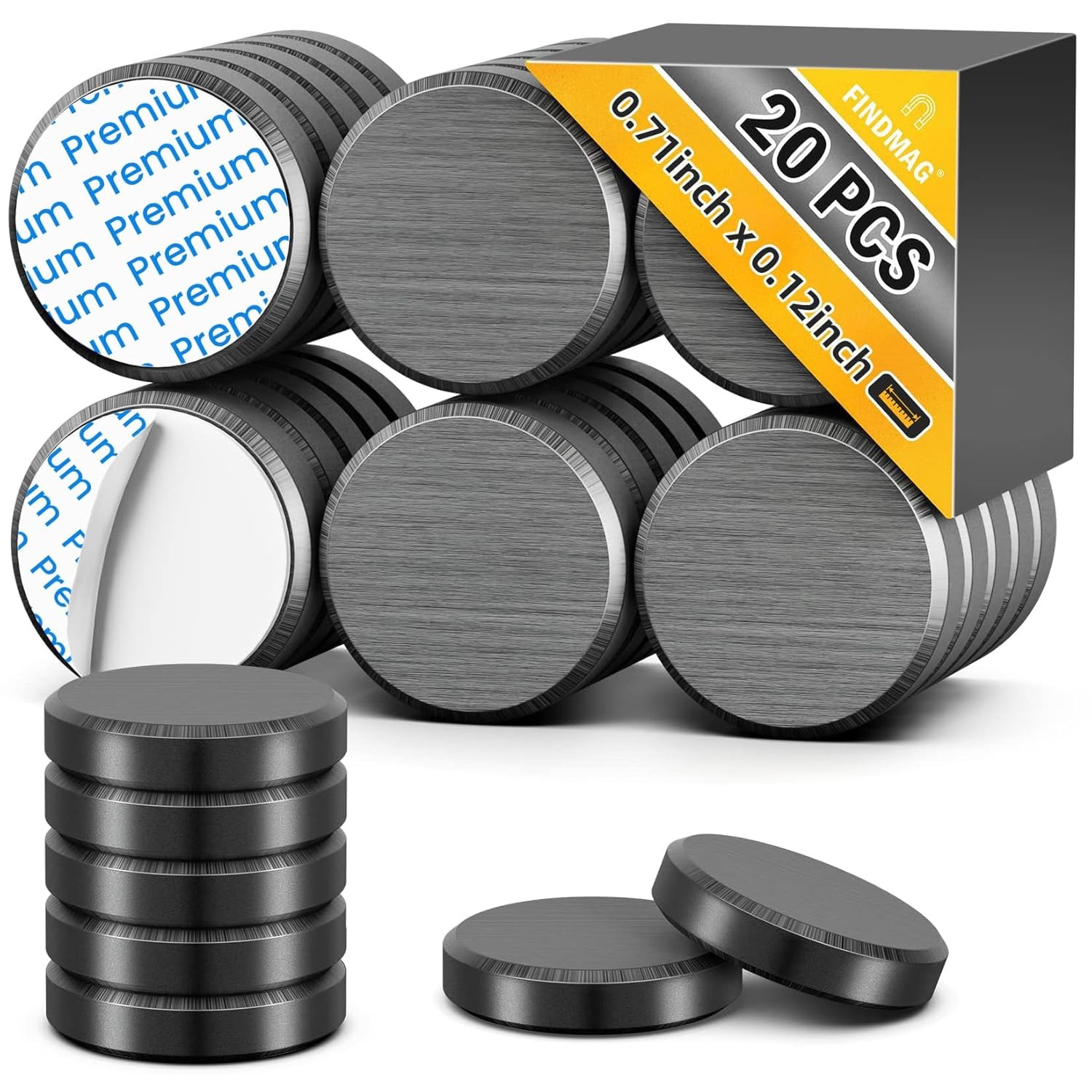 20Pcs Magnets for Crafts with Adhesive Backing, Round Ferrite Craft Magnet with gallery