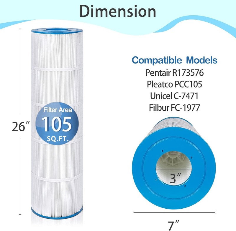 4-Pack PCC105-PAK4 Pool Filter for Pentair Clean & Clear Plus 420 CCP420 C-7471 gallery