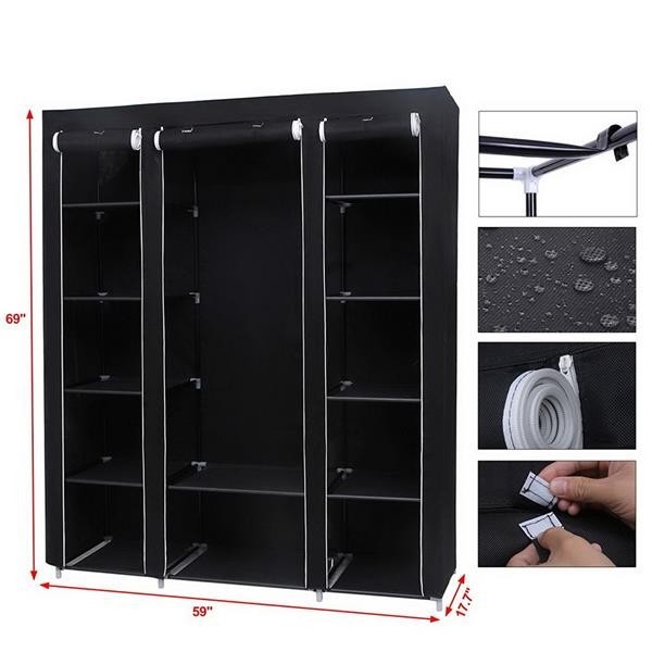 Portable Clothes Organizer Closet, Tool Free Install, Sturdy Frame, For Bedroom gallery