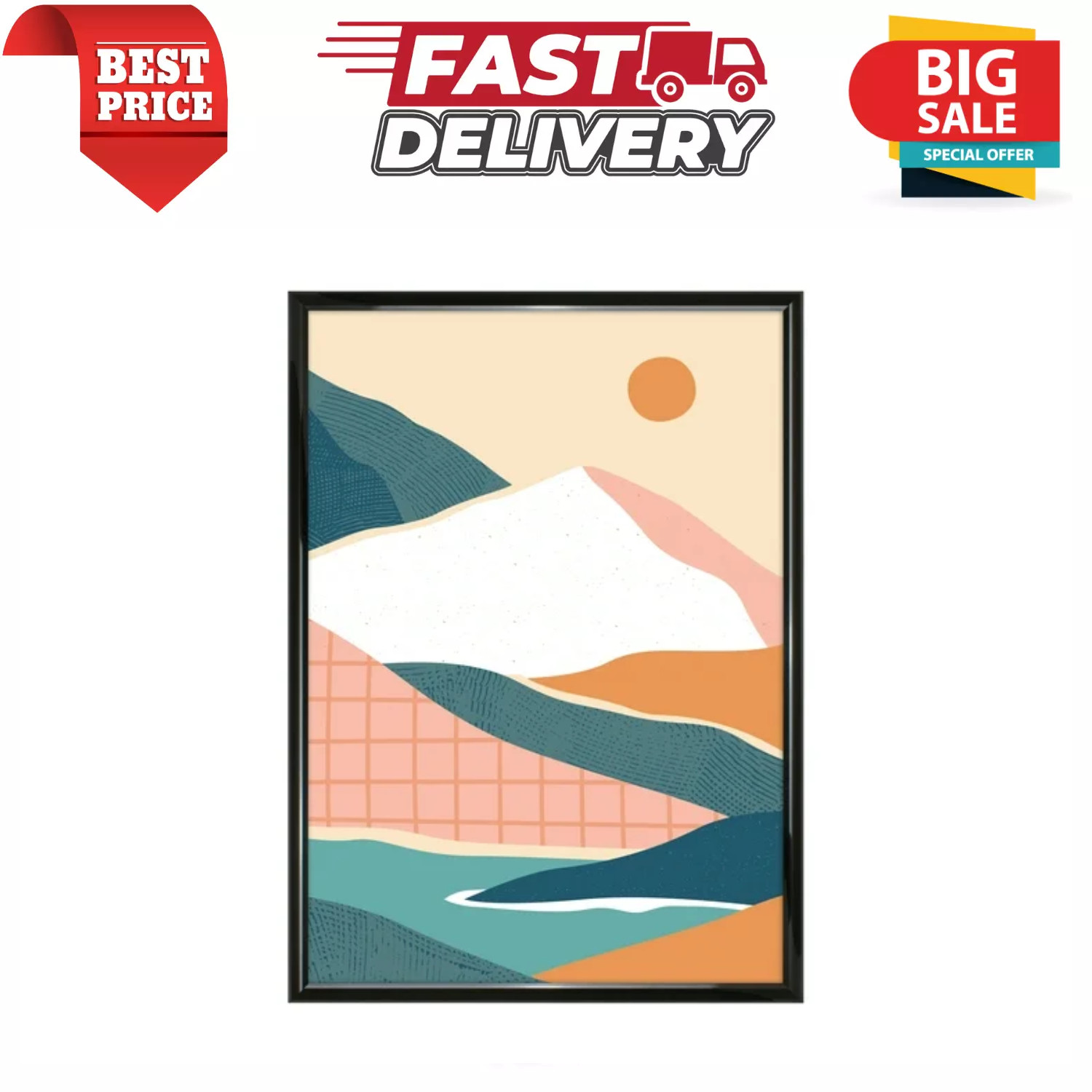 20" x 28" Black Rounded Picture & Poster Wall Frame Home Decor, Modern Style gallery