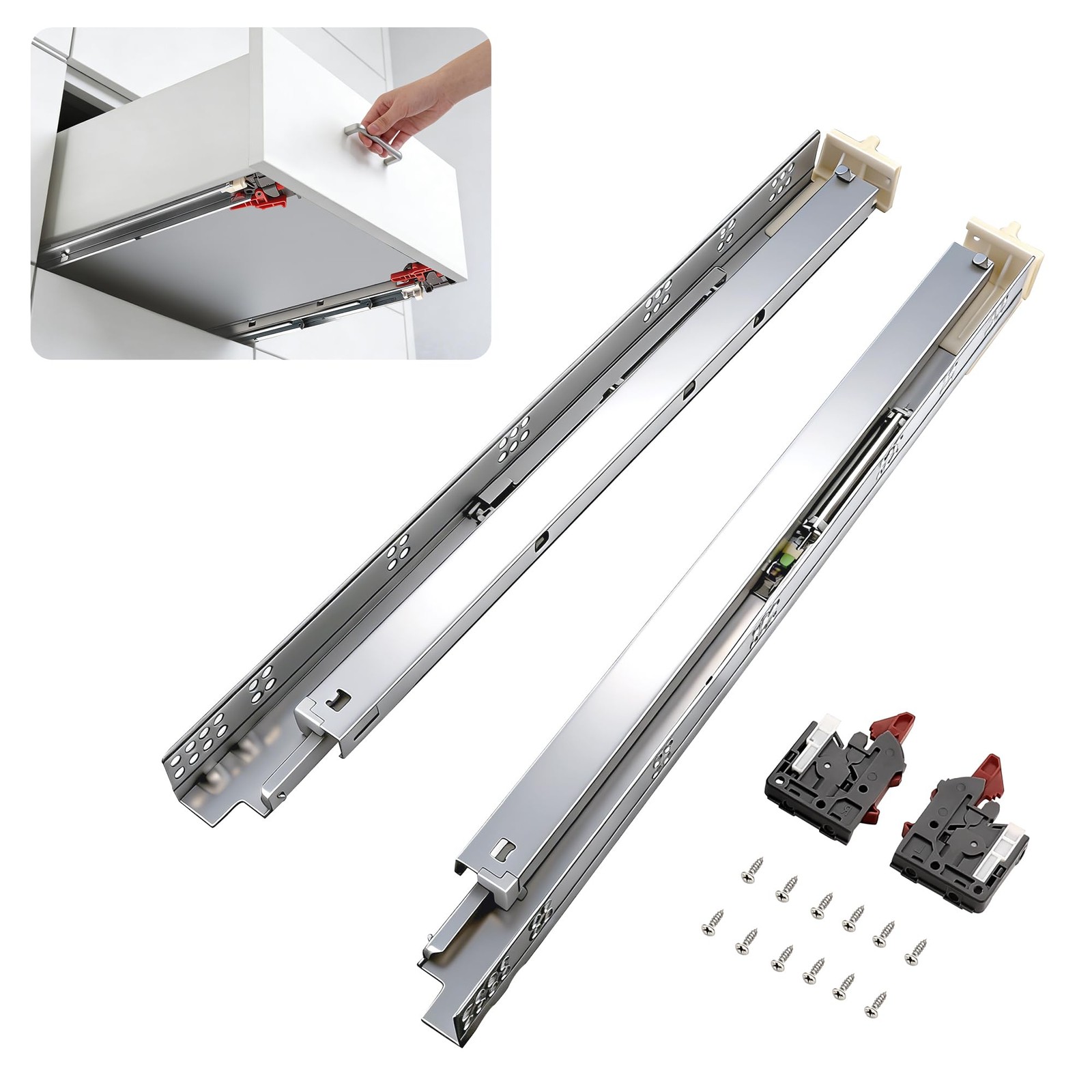 21 Inch Undermount Drawer Slides Full Extension Soft Close, 85 lb Heavy Duty,... gallery