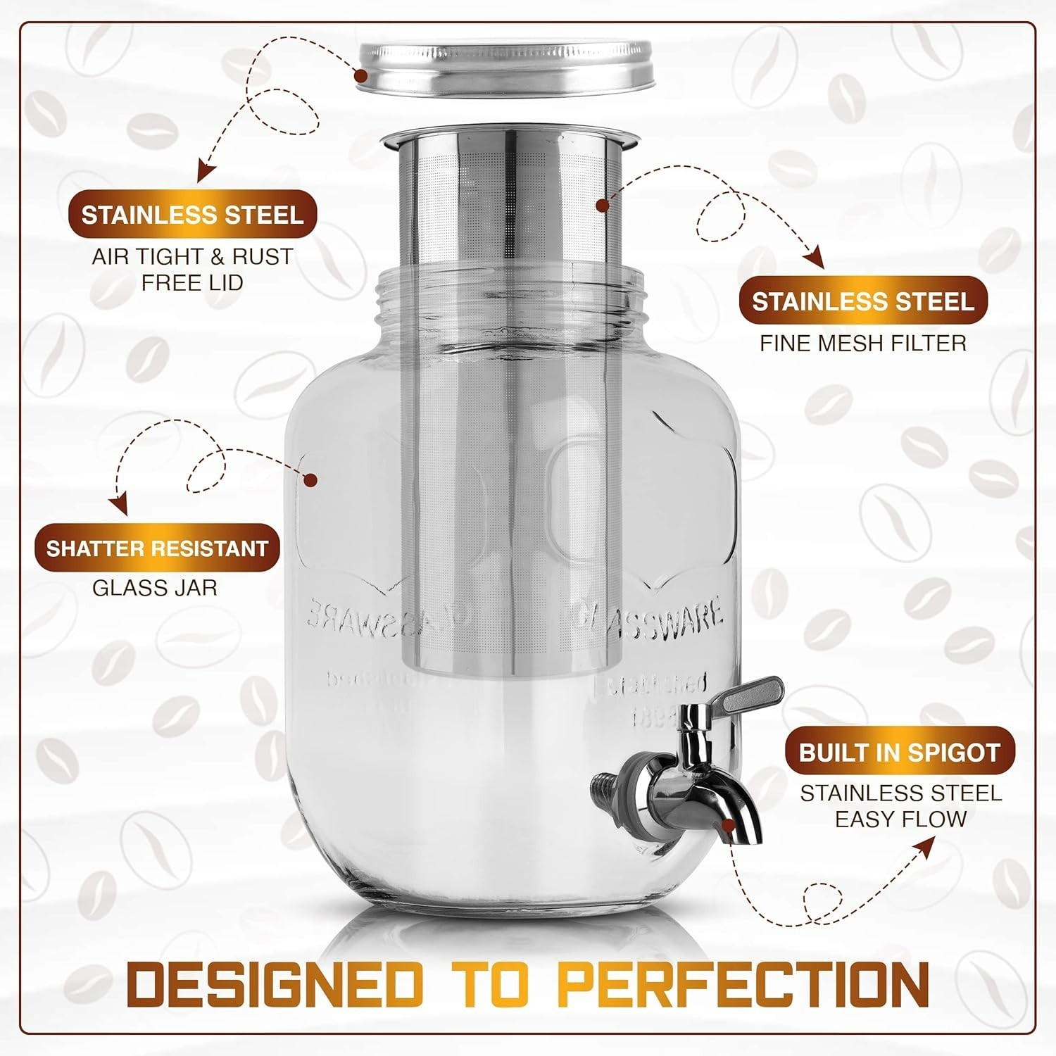 Cold Brew Coffee Maker 1 Gallon Iced Coffee Maker Cold Brew Mason Jar gallery