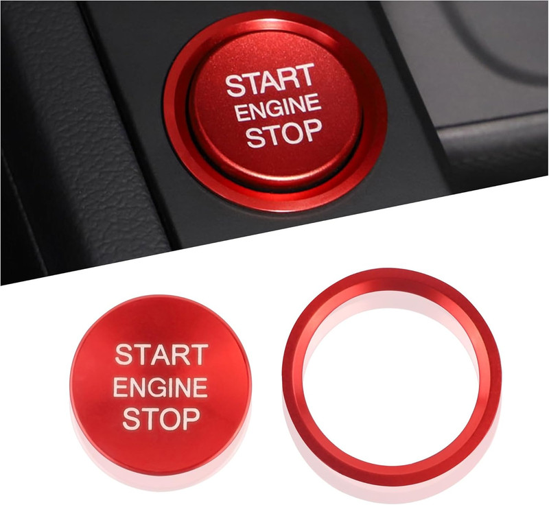 Car Push Start Button Cover Compatible with Audi,Cool Aluminum Engine Start Butt gallery