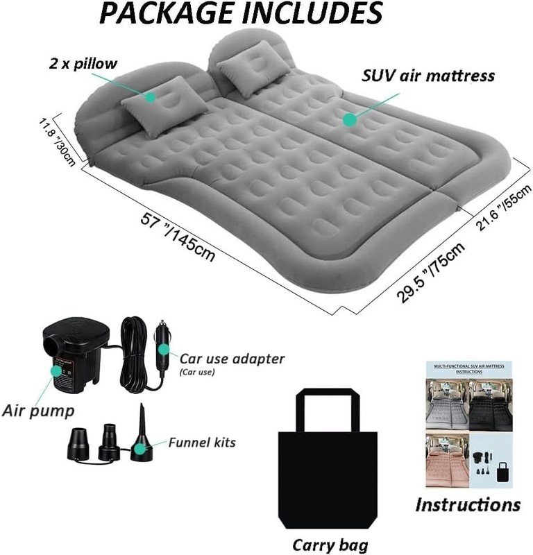 Portable Camping Bed Cushion - Inflatable Car Mattress gallery