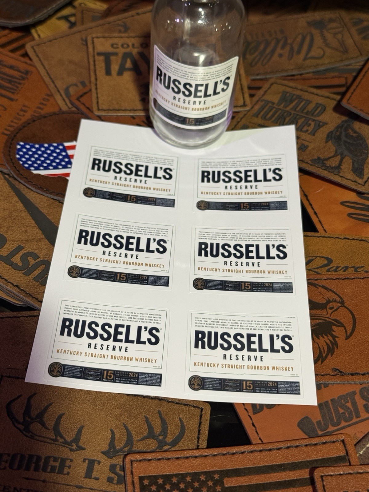 Russell’s Reserve 15 Year - Mini Taster Bottle Labels - Full Set Of 6 Labels gallery
