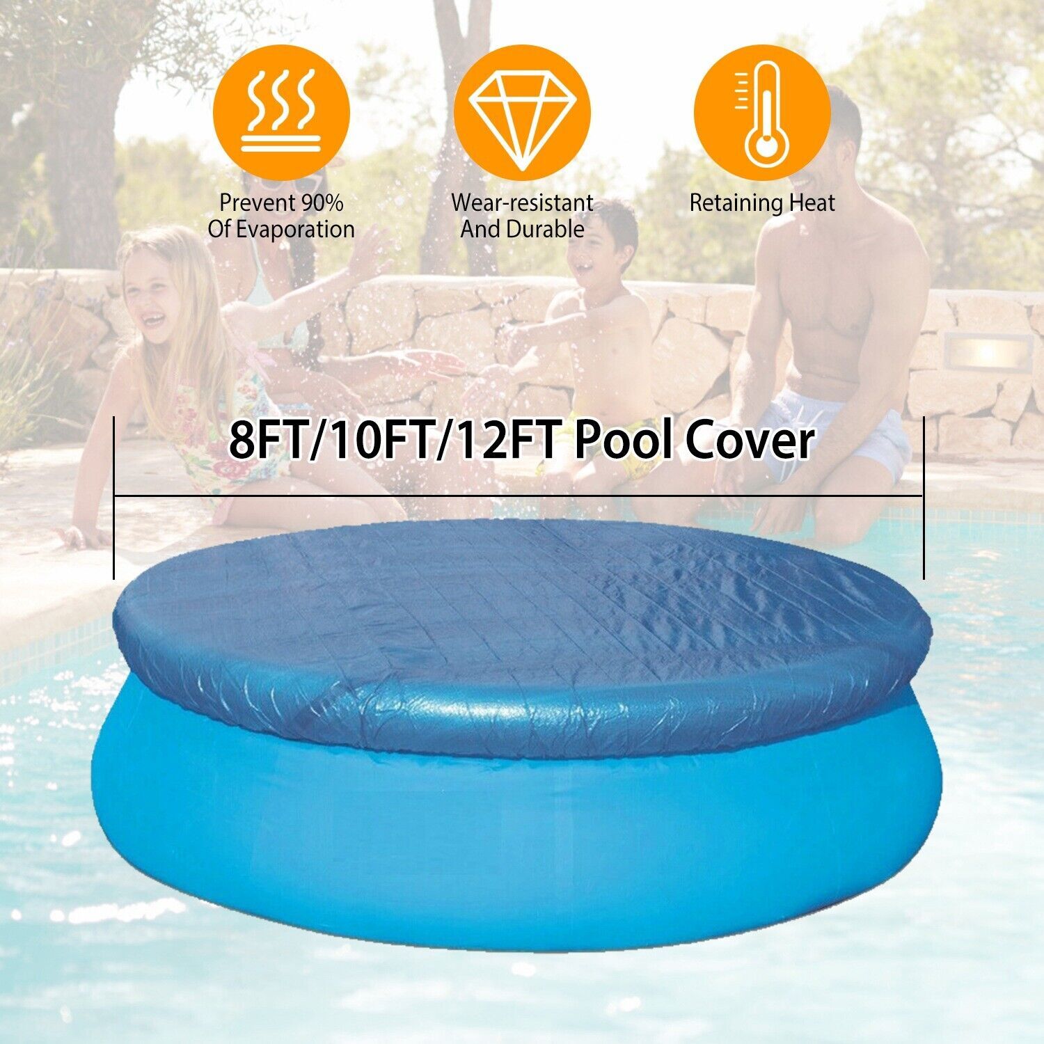 Solar Pool Cover Round for Above Ground Inground Pools Bubble Wrap Covers Hot gallery