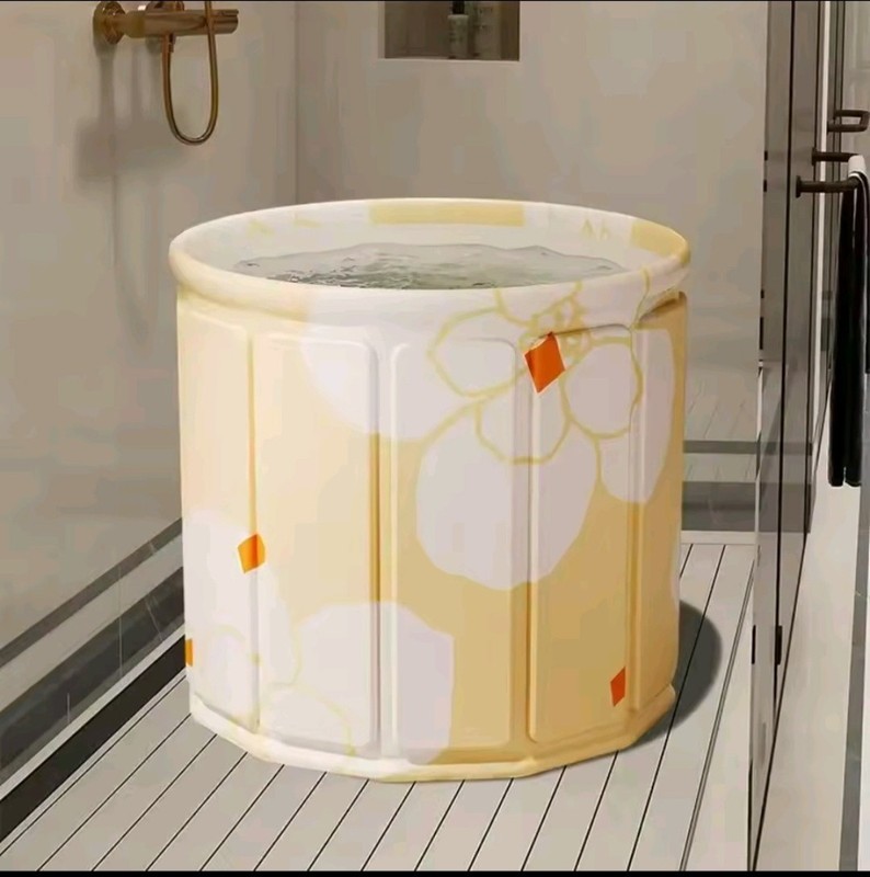Portable Foldable Ice Bath Tub Collapsible Soaking Bath Tub for Shower 27"*25" gallery