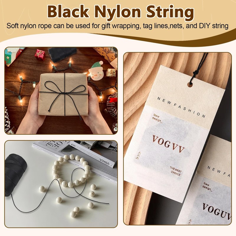 Black Nylon String,500ft 2mm UV-Resistant Nylon Cord Twine for Garden,Tomato,... gallery