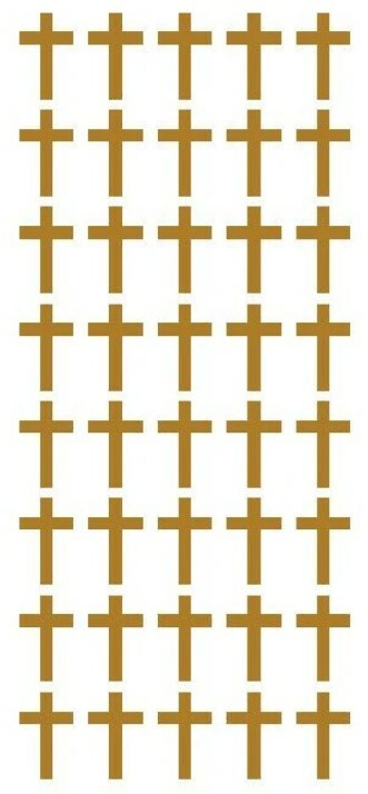 1" Gold Religious Cross Stickers Envelope Seals Church School arts Crafts gallery