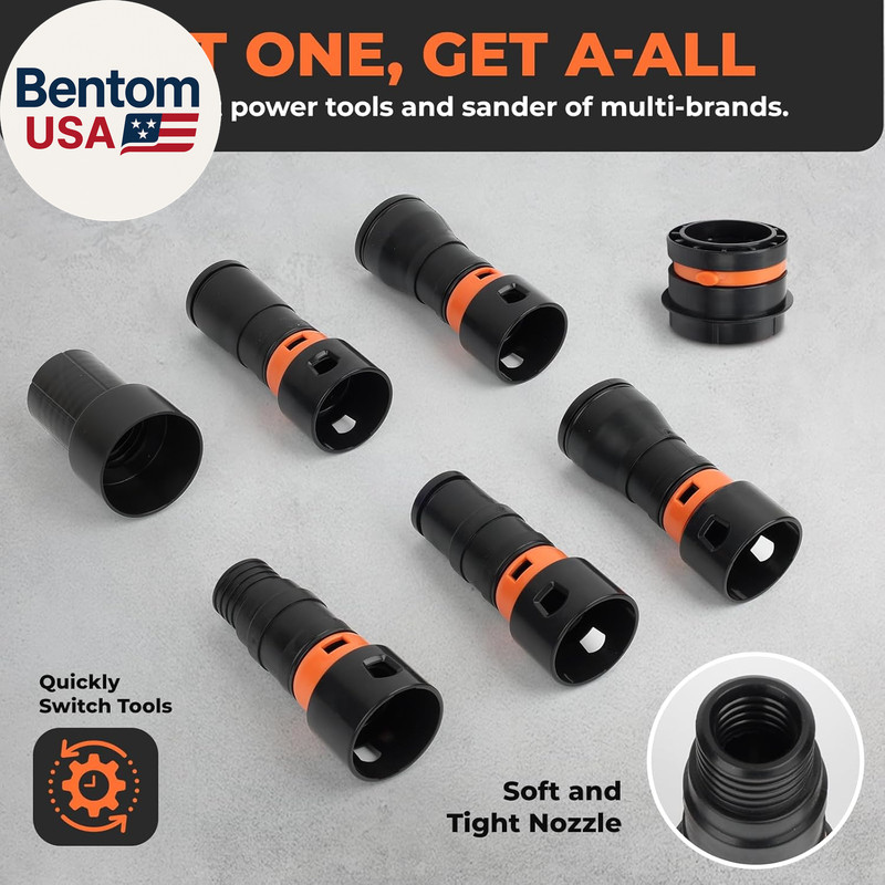 7-Piece Shop Vac Hose Adapter Kit for 1-1/4" Hose, Multi-Size Vacuum Hose Adapte gallery
