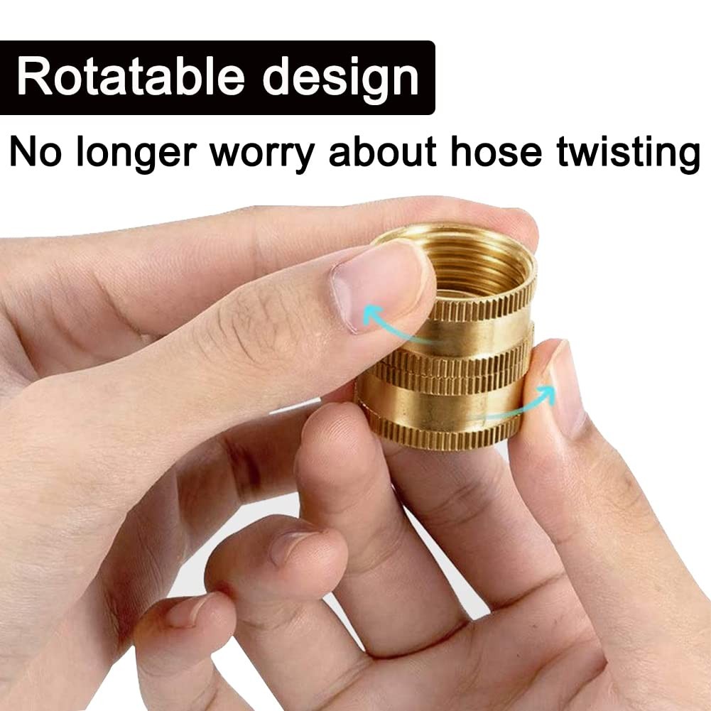 3/4" GHT Thread Brass Garden Hose Connector Include Double Female Dual Swivel... gallery