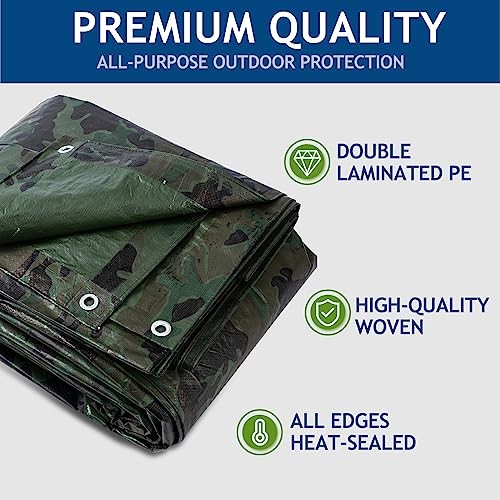 Camouflage Tarp 8x10 Ft - 2 Pack - Camo - 5 Mil Light Duty gallery