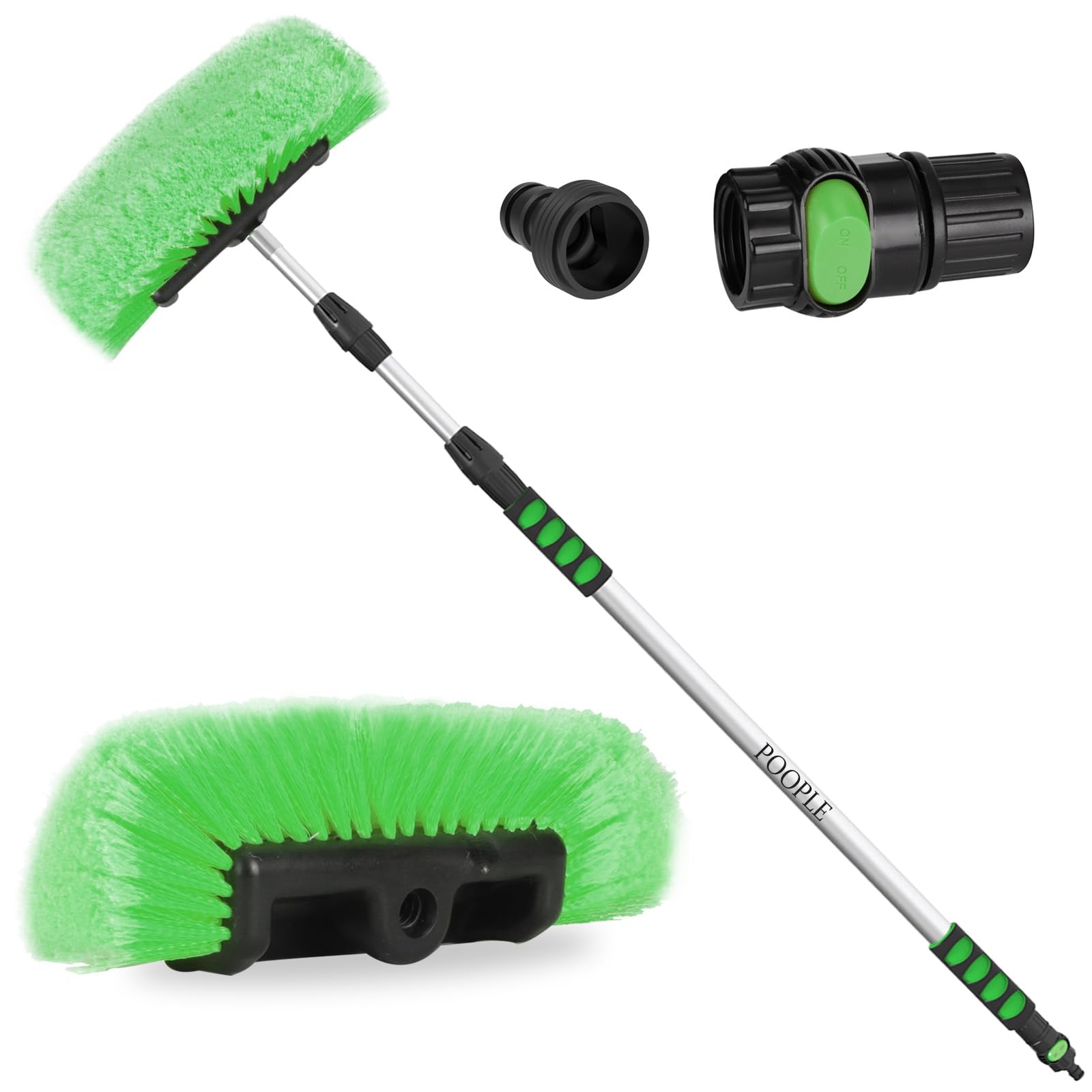 11' Car Wash Brush With Long Handle 12inch Flowthru Soft Bristle Car Cleaning Br gallery