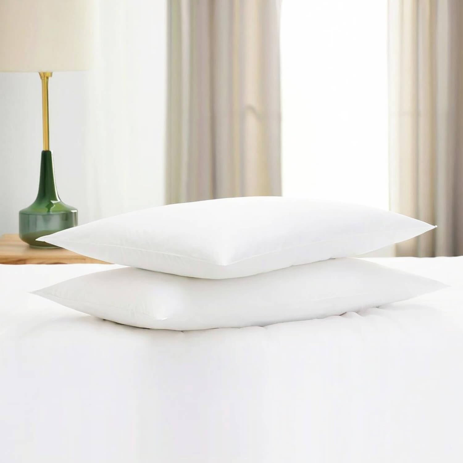 Flat Ultra Thin Pillow Set Of 2 Standard/Queen Soft Down Alternative White gallery