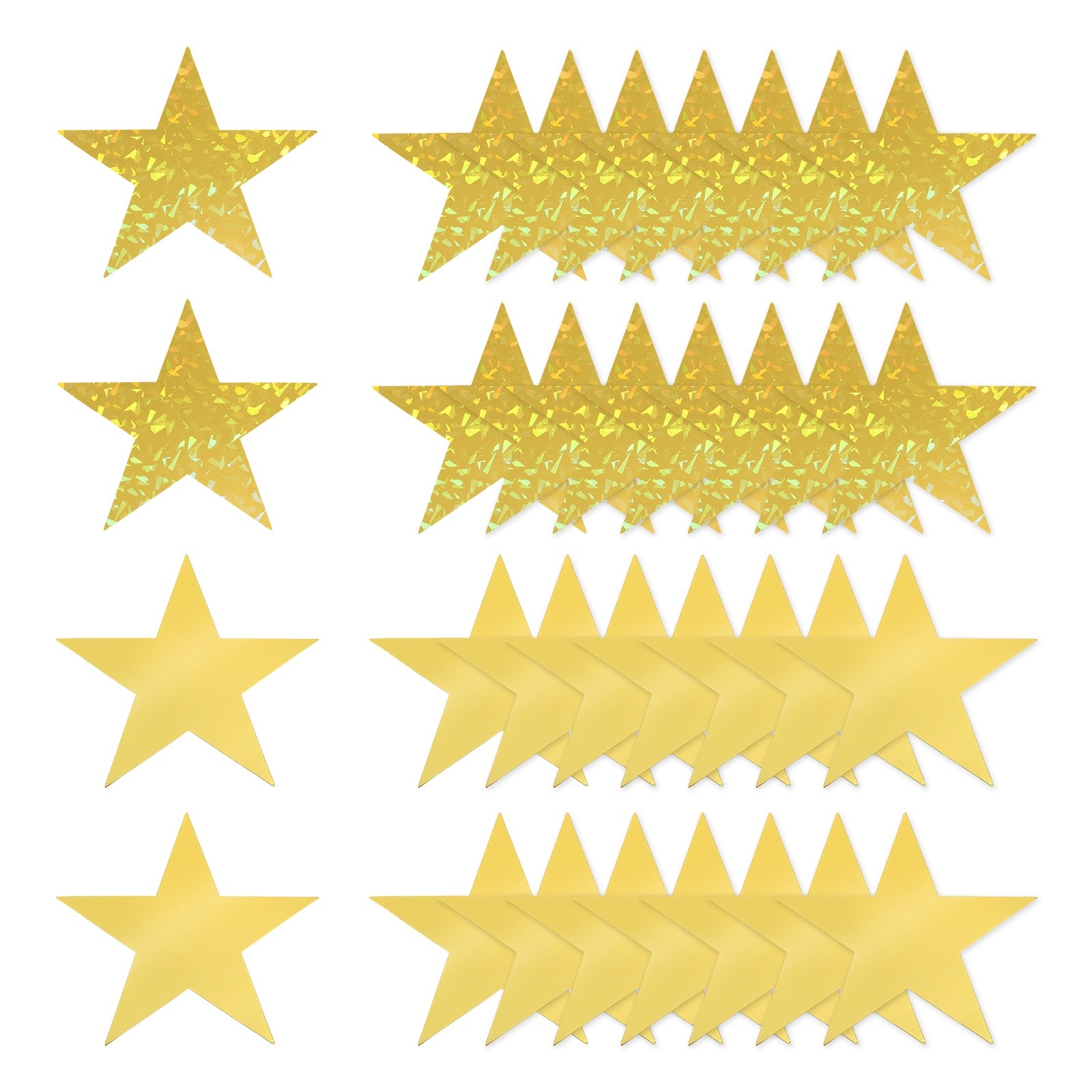 48 Pcs Stars Cutouts, 6 Inch Double Printed Paper Stars, Gold/Laser Gold gallery