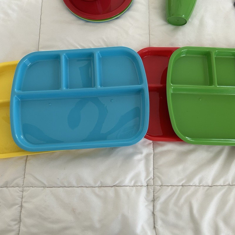 Childrens' 24-Piece Dinnerware Set Primary Color Kids' by Mainstays BPA Free New gallery