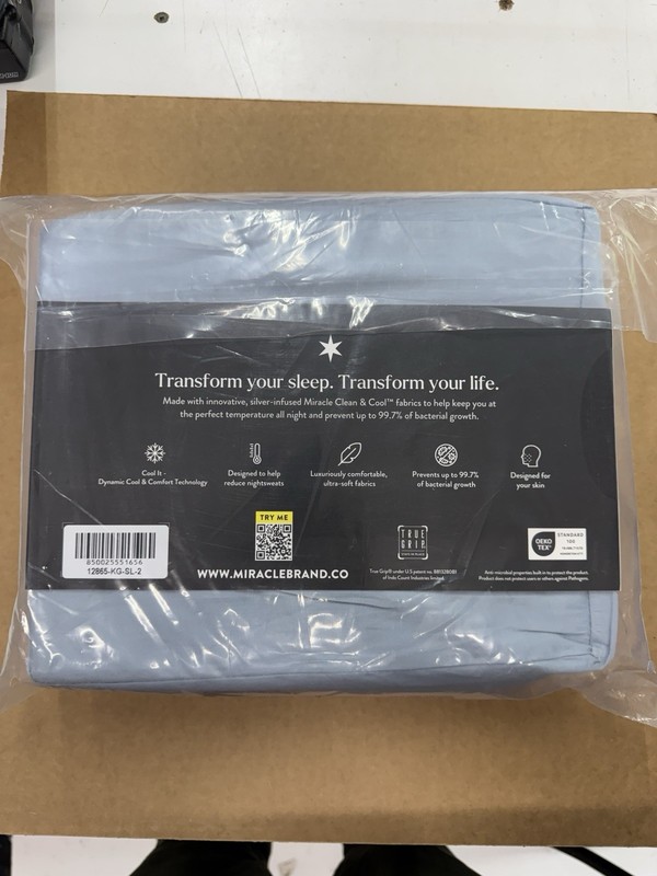 Miracle Made Extra Luxe Self-Cooling Self-Cleaning King Sheet Set Light Blue gallery