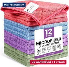 SIFANGKE Microfiber Cleaning Cloth, 12 Pack Assorted Color Cleaning Rags for Hou