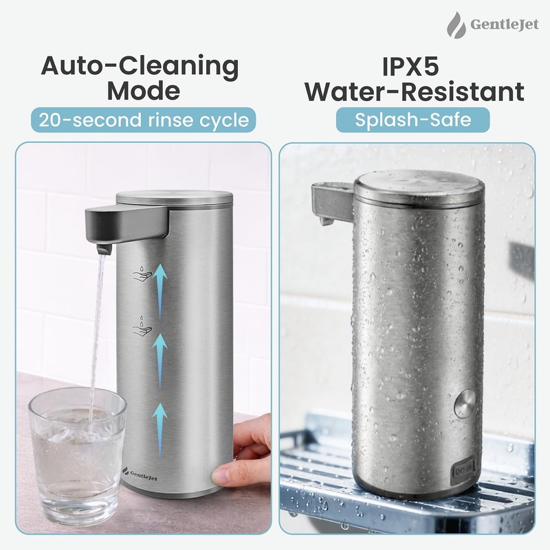 GentleJet OpalDrop Automatic Liquid Soap Dispenser Touchless USB-C 270ml Silver gallery