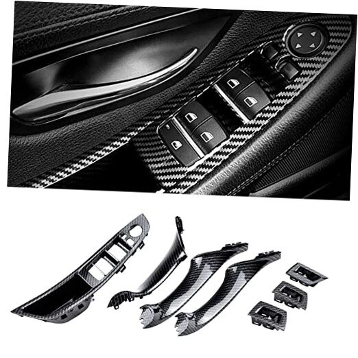 FEXON Carbon Fiber Window Switch Armrest Panel - Inner Door Pull Handle Trim gallery