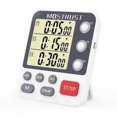 MOSTRUST Digital Dual Kitchen Timer, 3 Channels Countdown Triple Timer for Co…