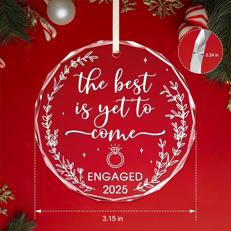 Engagement Gift for Couples 2025, Just Engaged Ornament, the Best Is yet to Come gallery